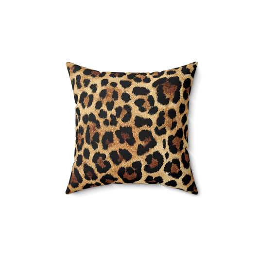Classic Leopard Spot - Faux Suede Square Pillow