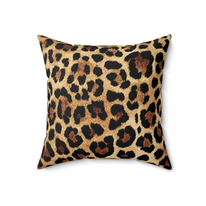 Classic Leopard Spot - Faux Suede Square Pillow