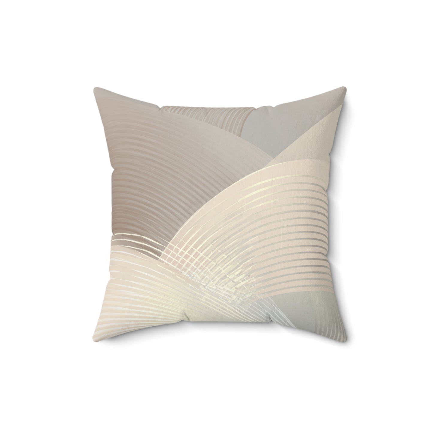 Ivory Arc Layers - Faux Suede Square Pillow