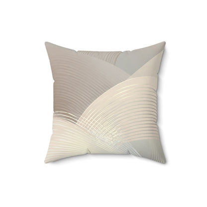 Ivory Arc Layers - Faux Suede Square Pillow