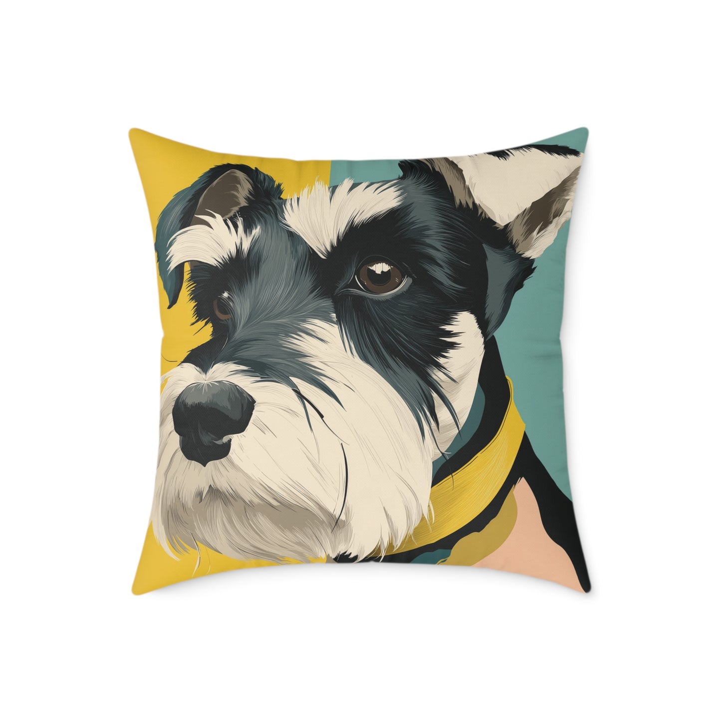 Schnauzer Style - Square Poly Canvas Pillow