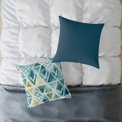 Capri Tidal Diamonds - Square Poly Canvas Pillow