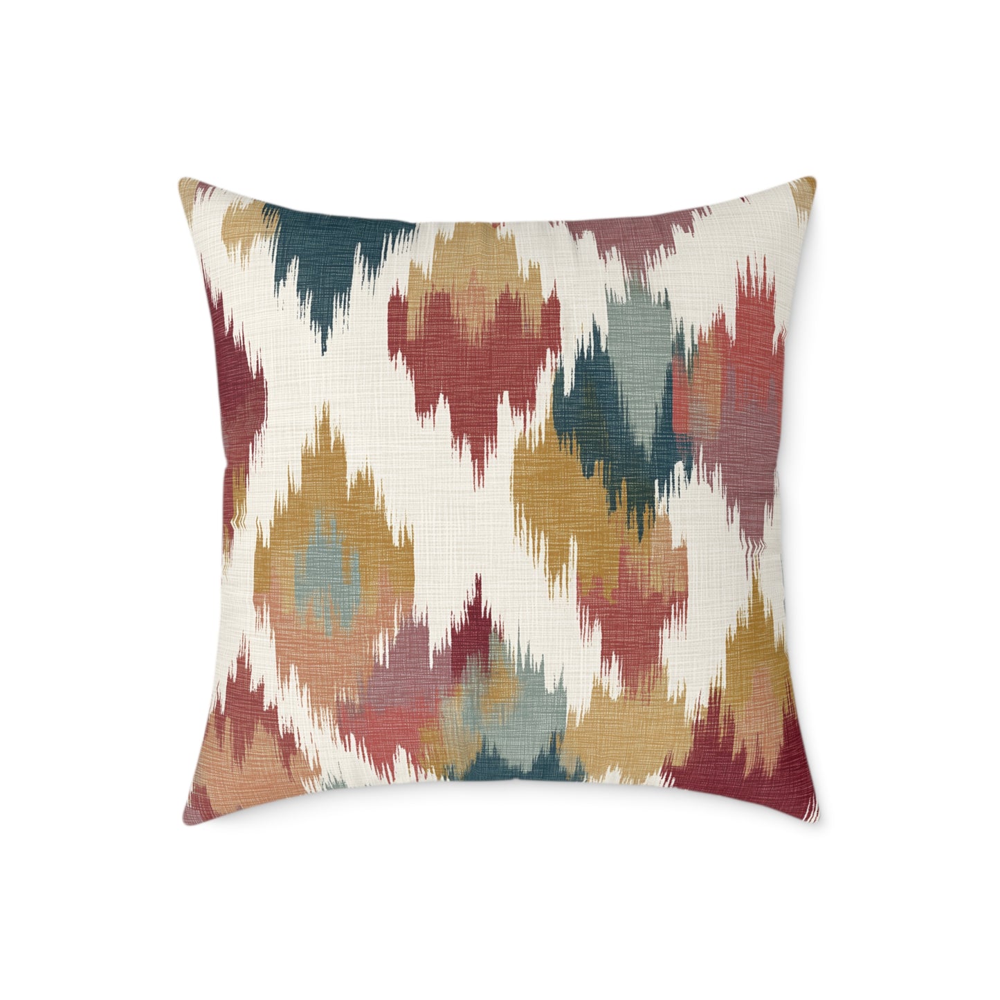 Nomad Harvest Ikat - Square Poly Canvas Pillow