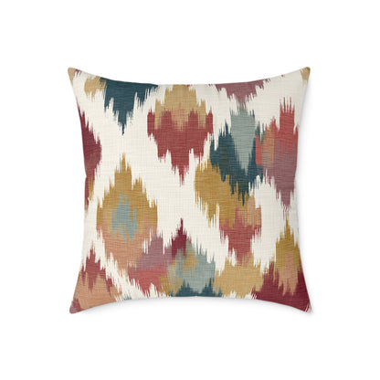 Nomad Harvest Ikat - Square Poly Canvas Pillow