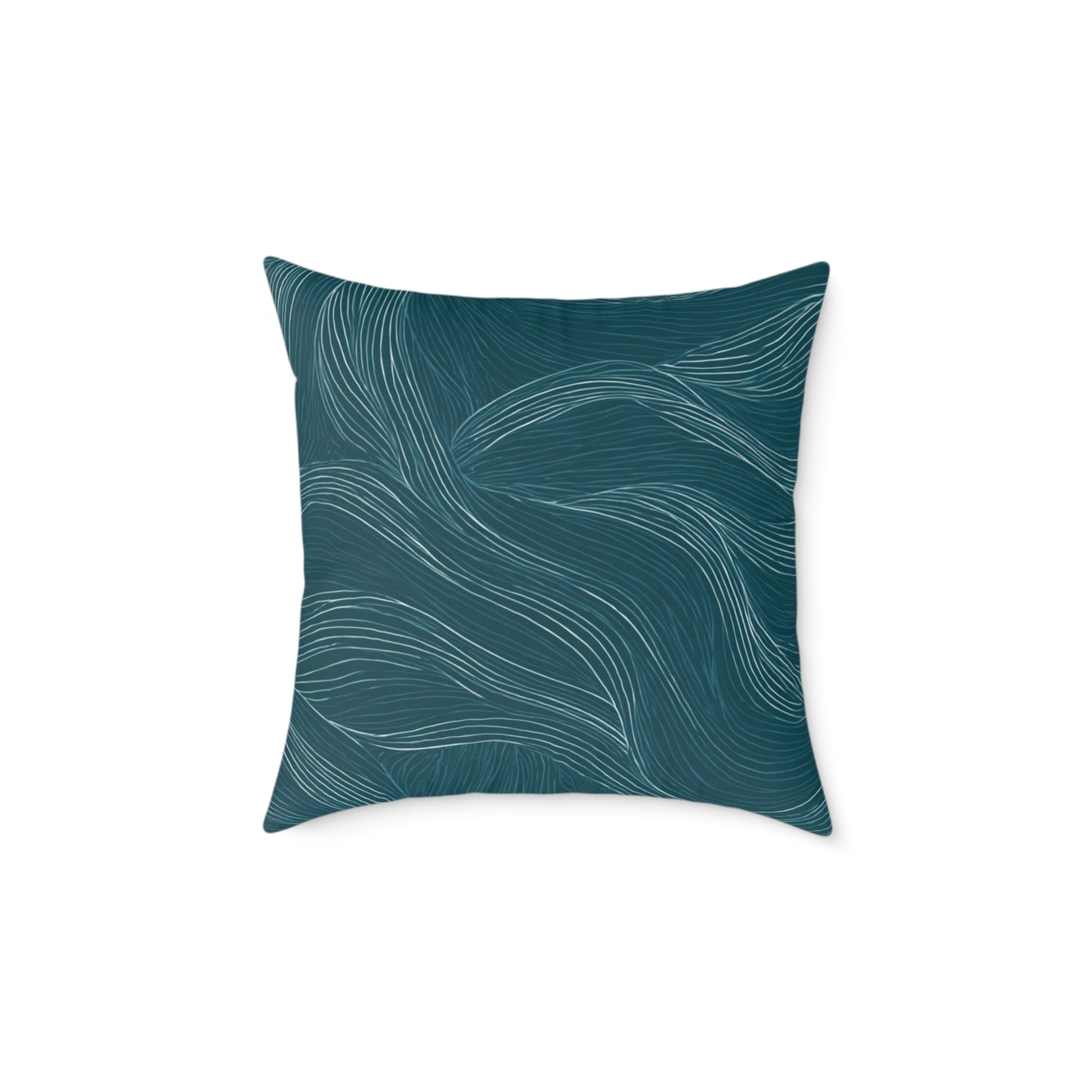 Ocean Current Lines - Square Poly Canvas Pillow