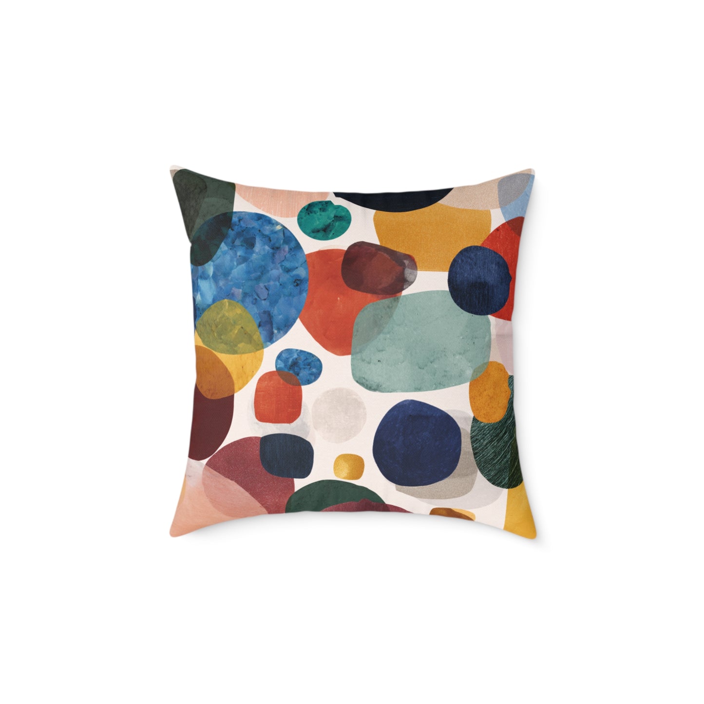 Retro Bubble Play - Square Poly Canvas Pillow
