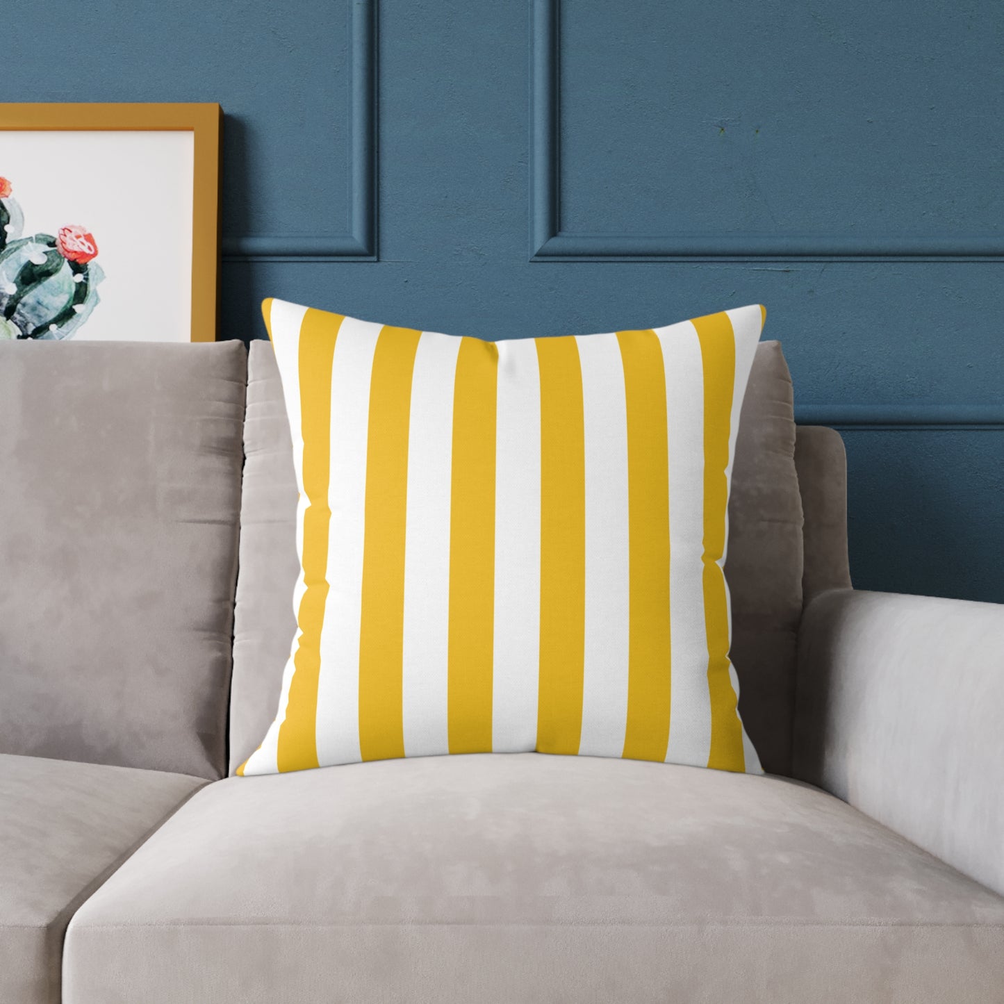 Sorrento Sun Stripes - Square Poly Canvas Pillow