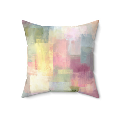 Pastel Pixel Fields - Faux Suede Square Pillow