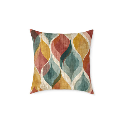 Savanna Rhythm Waves - Square Poly Canvas Pillow