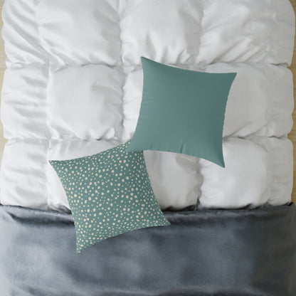 Pebble Scatter - Seafoam - Square Poly Canvas Pillow