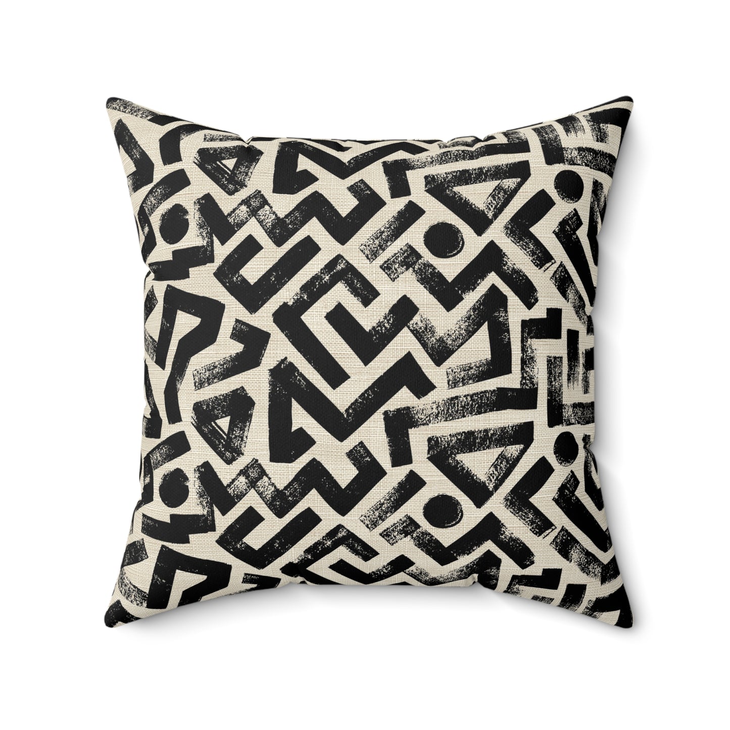 Pebble Maze Black - Spun Polyester Square Pillow