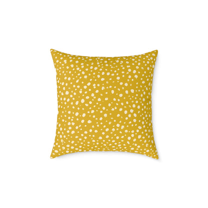 Pebble Scatter - Honey - Square Poly Canvas Pillow