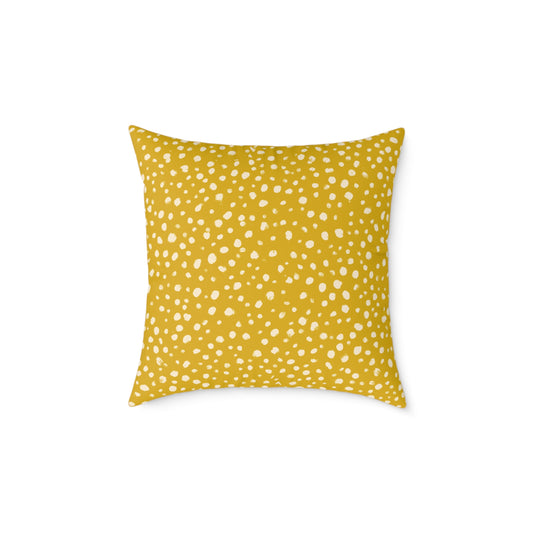 Pebble Scatter - Honey - Square Poly Canvas Pillow