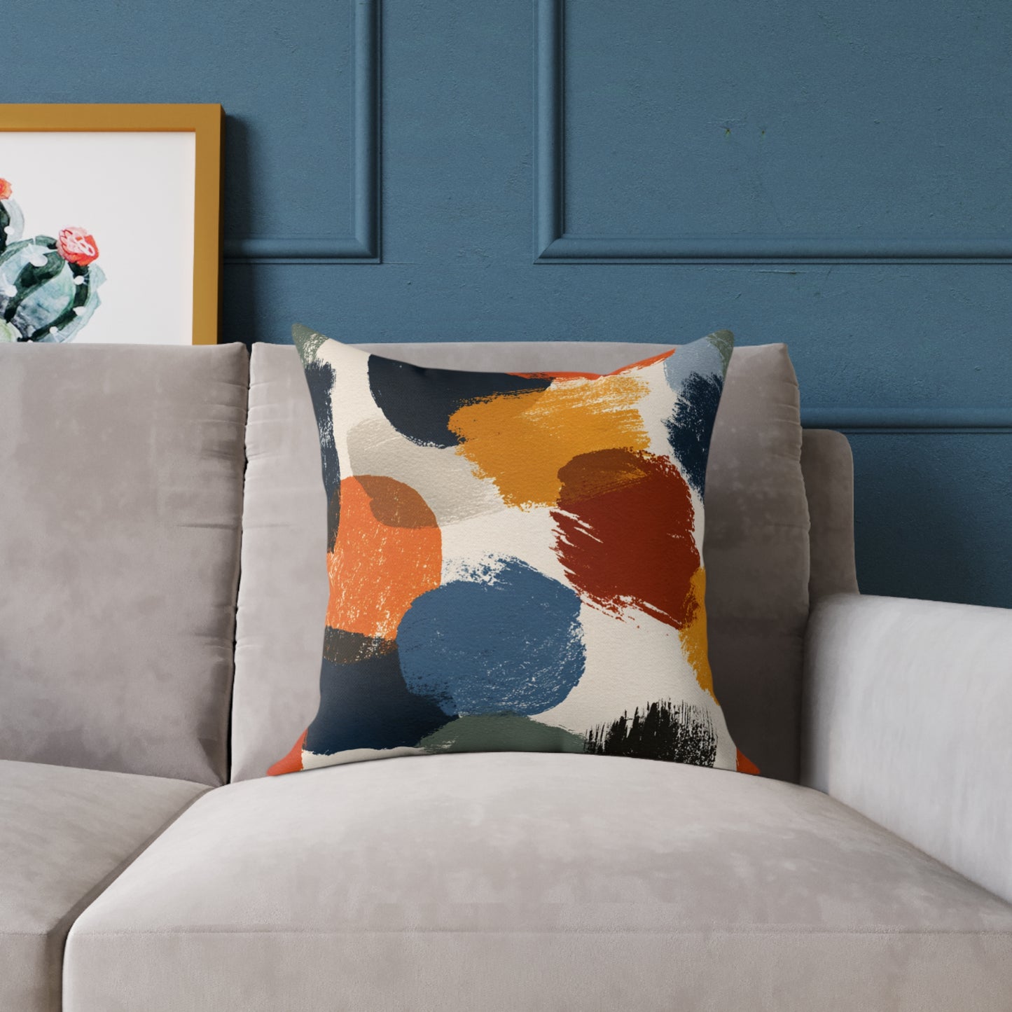 Rustic Painter’s Palette - Square Poly Canvas Pillow