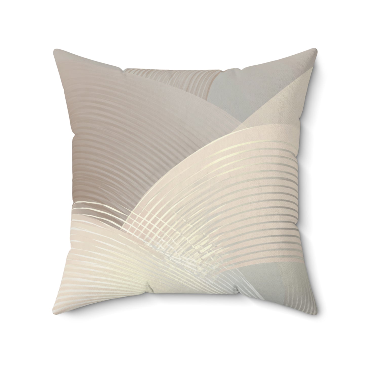 Ivory Arc Layers - Faux Suede Square Pillow