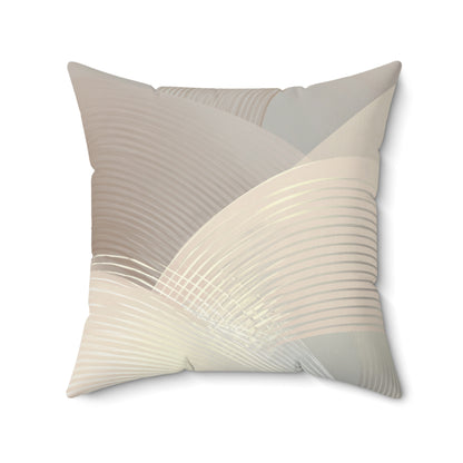 Ivory Arc Layers - Faux Suede Square Pillow