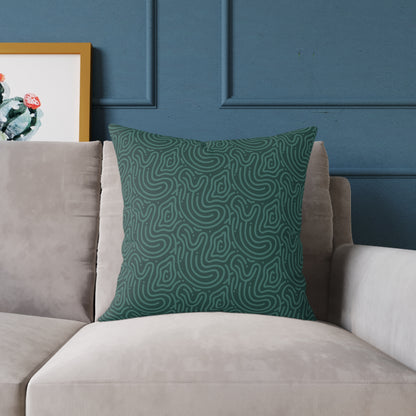 Deep Olive Texture - Square Poly Canvas Pillow