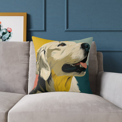 Golden Daydream - Square Poly Canvas Pillow
