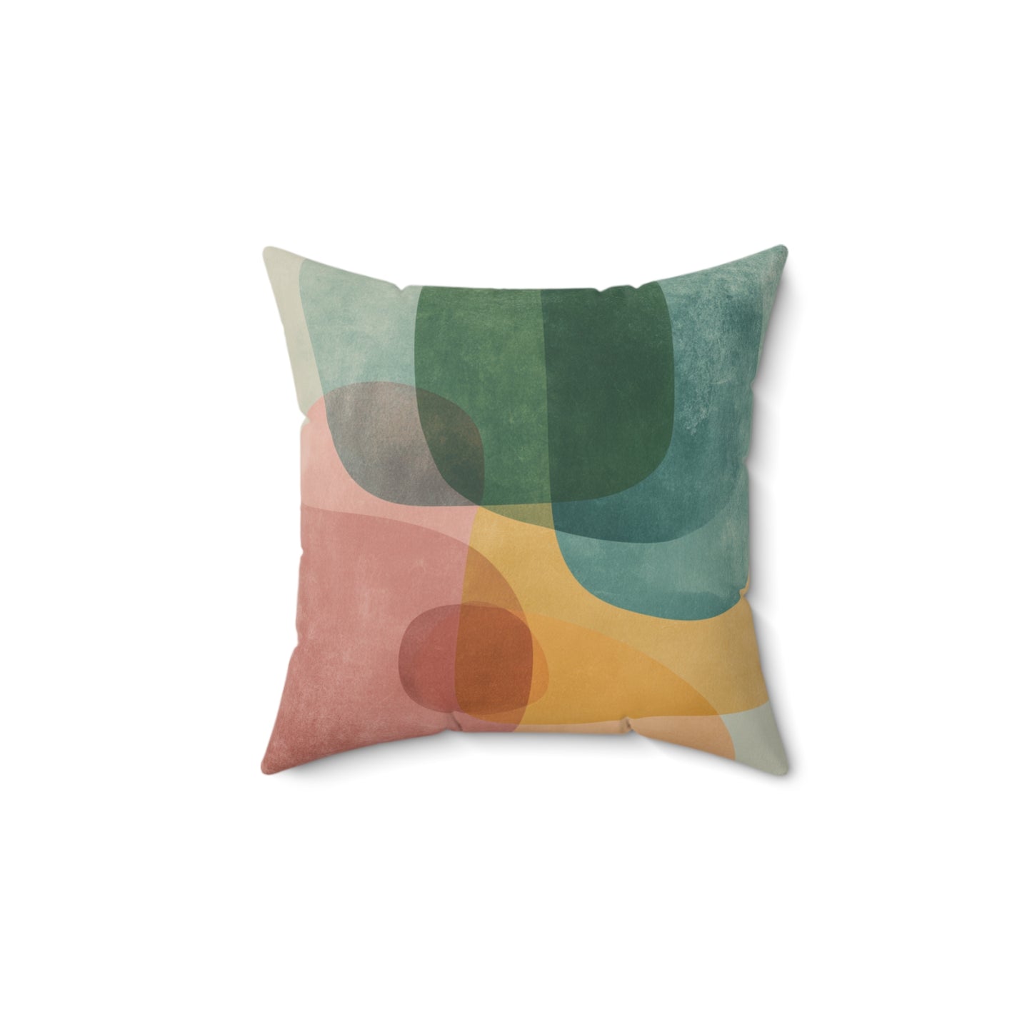 Soft Coral Blocks - Spun Polyester Square Pillow