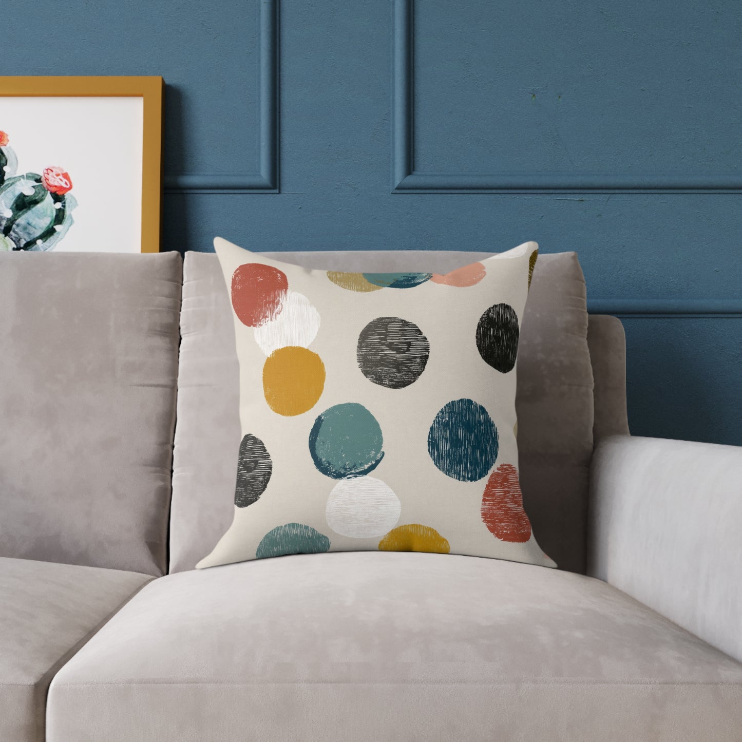 Soft Pebble Dots - Square Poly Canvas Pillow