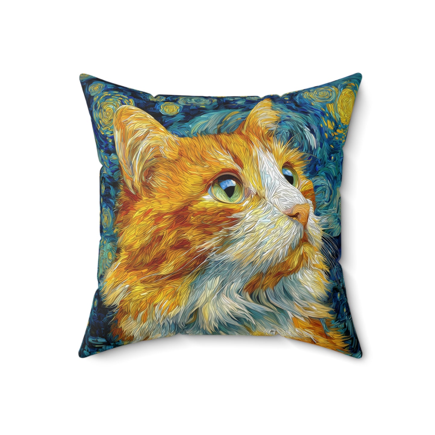 Ginger Cat Starlight - Spun Polyester Square Pillow