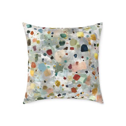 Color Speck Meadow - Square Poly Canvas Pillow