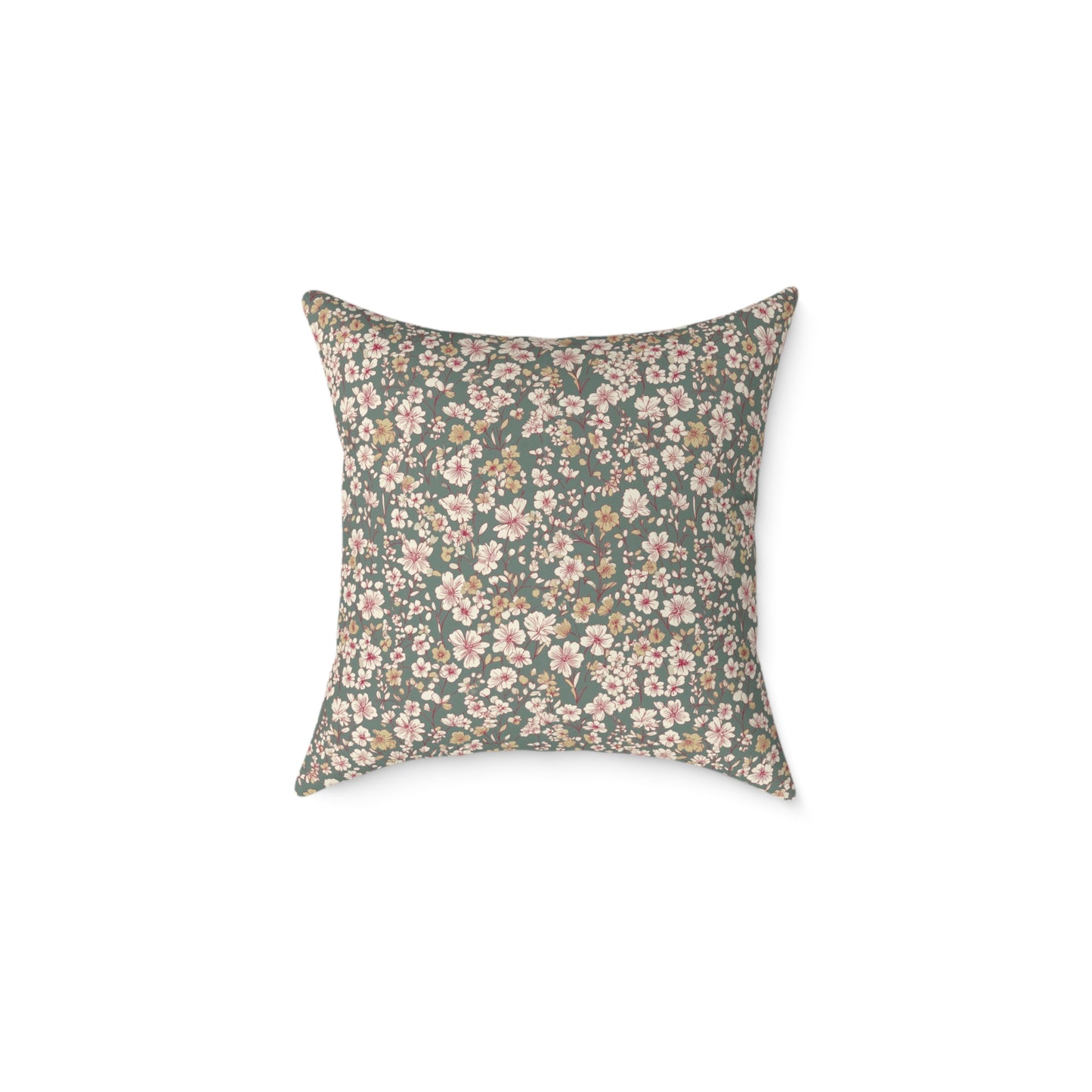 Soft Blush Field - Square Poly Canvas Pillow