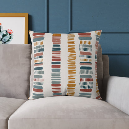 Nomadic Pathway Stripe - Square Poly Canvas Pillow