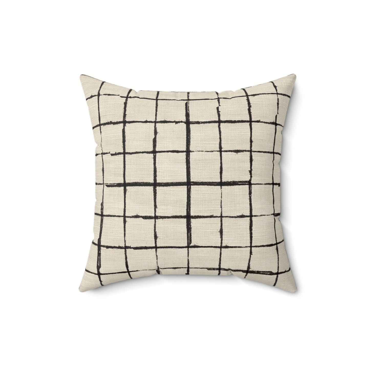 Retro Grid Linen - Spun Polyester Square Pillow