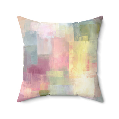 Pastel Pixel Fields - Faux Suede Square Pillow