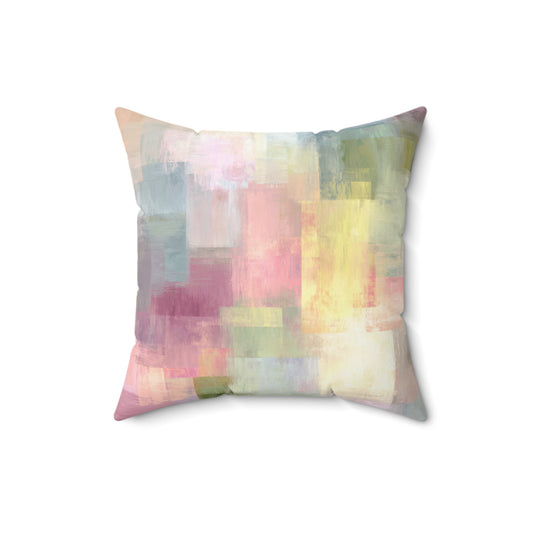 Pastel Pixel Fields - Faux Suede Square Pillow