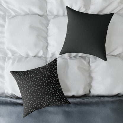 Pebble Scatter - Midnight - Square Poly Canvas Pillow