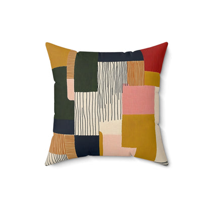 Colorblock Rhythm - Spun Polyester Square Pillow