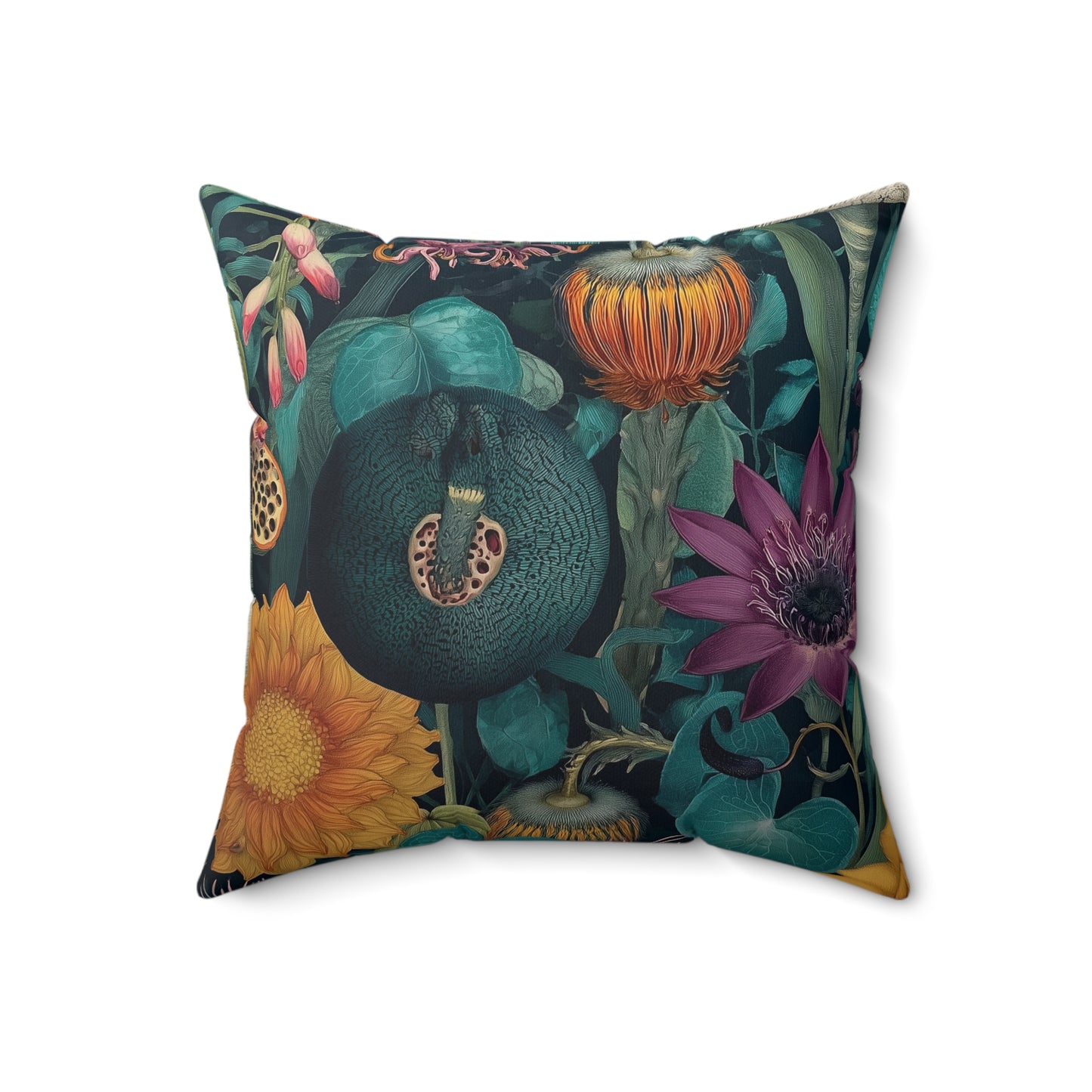 Vintage Wildflowers - Faux Suede Square Pillow
