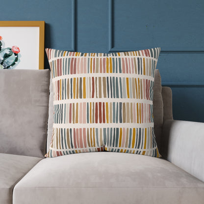 Tribal Market Stripe - Square Poly Canvas Pillow