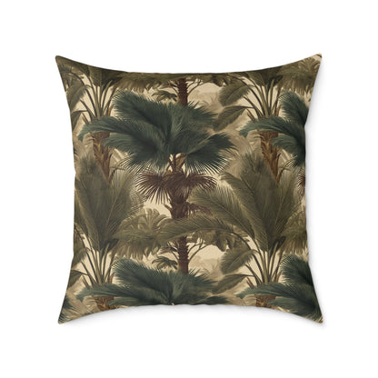 Palm Canopy Safari - Square Poly Canvas Pillow
