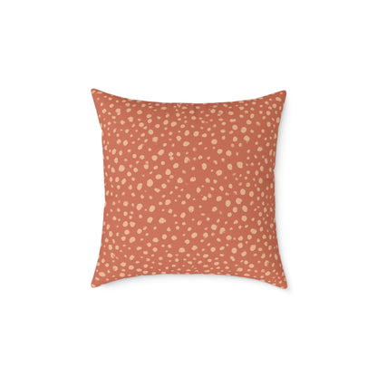 Pebble Scatter - Rose - Square Poly Canvas Pillow