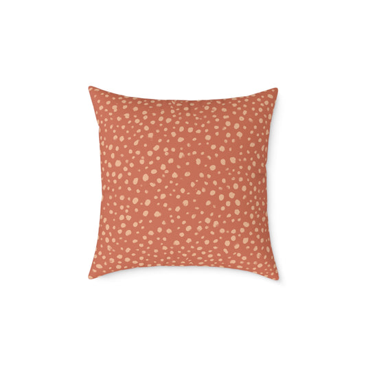Pebble Scatter - Rose - Square Poly Canvas Pillow