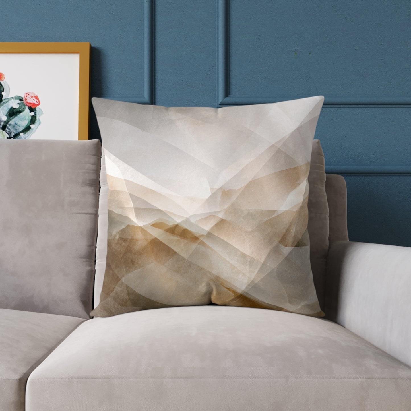 Earth Mist Shards - Square Poly Canvas Pillow