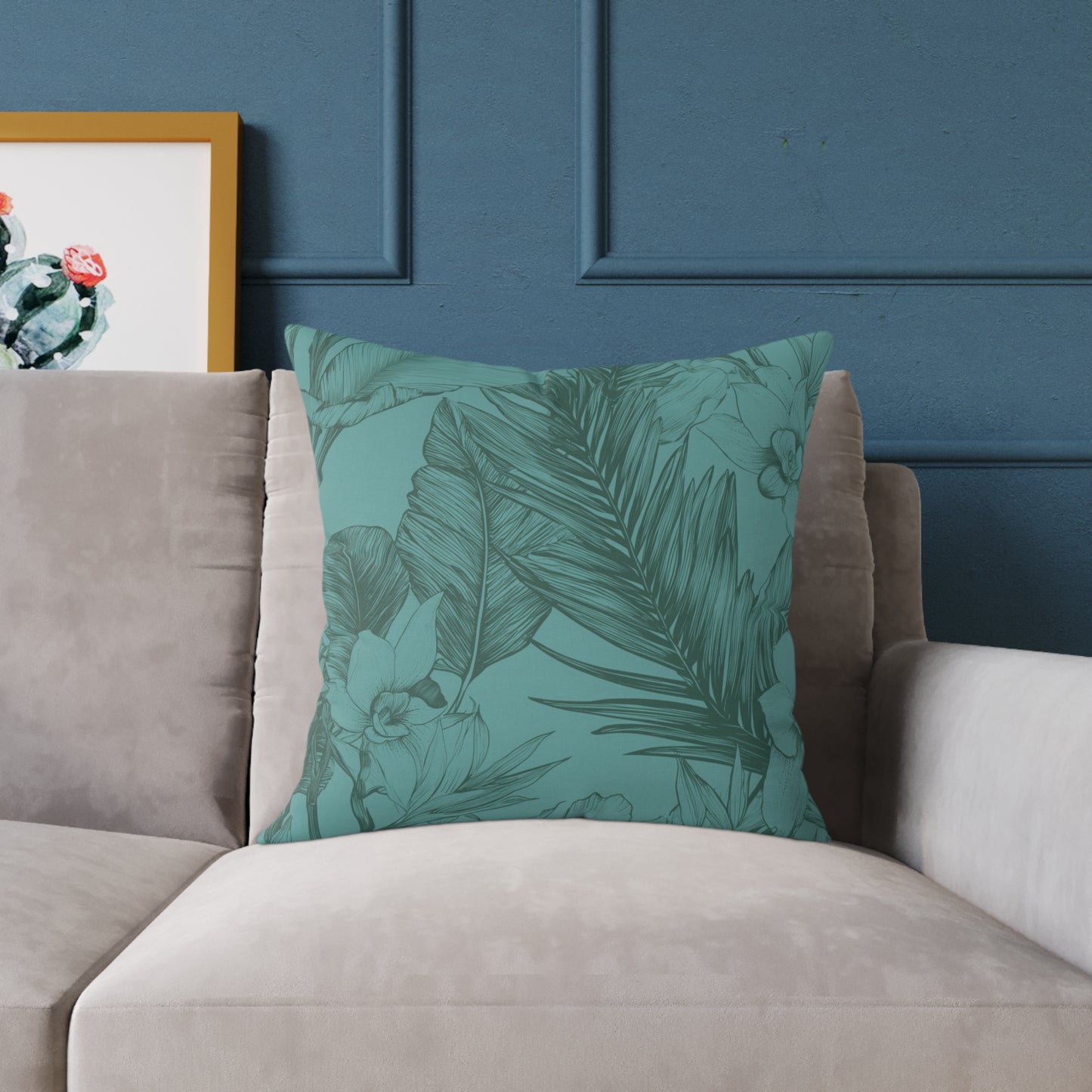 Ocean Grove Sketch - Square Poly Canvas Pillow