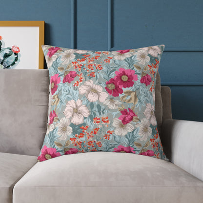 Blossom Carnival Field - Square Poly Canvas Pillow