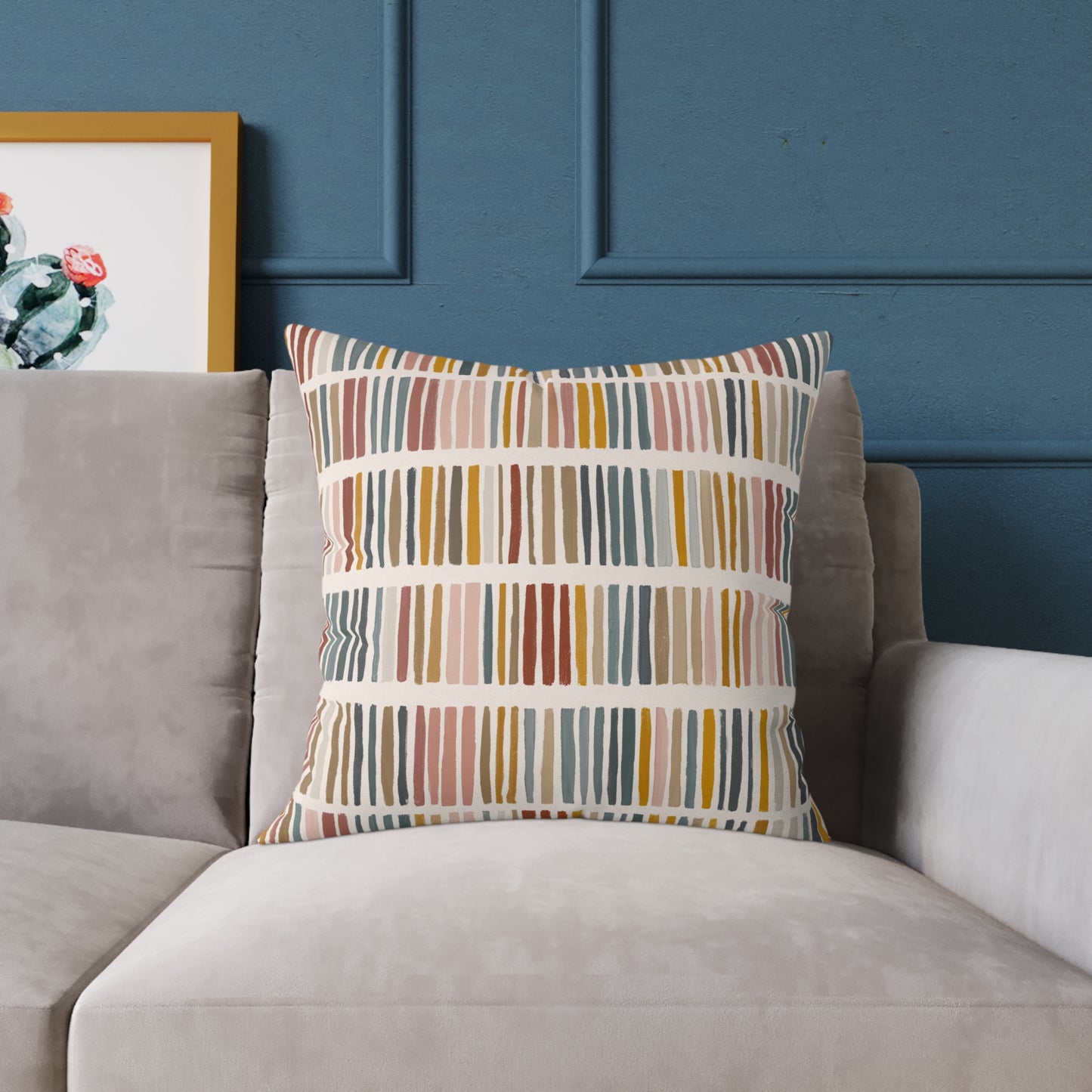 Tribal Market Stripe - Square Poly Canvas Pillow