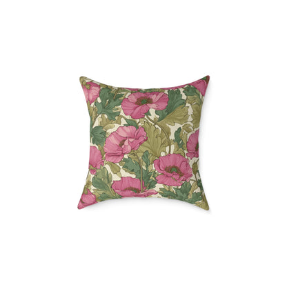 Blush Petal Canopy - Square Poly Canvas Pillow