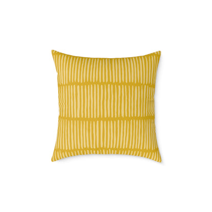 Loom Lines - Sunbeam - Square Poly Canvas Pillow