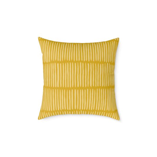 Loom Lines - Sunbeam - Square Poly Canvas Pillow