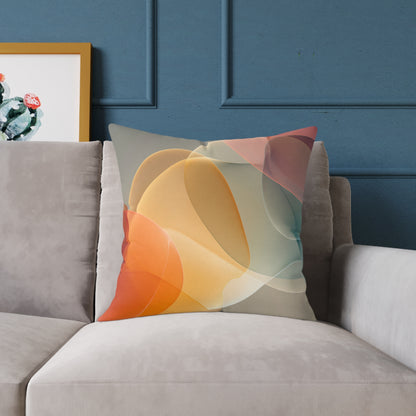 Citrus Glow Fusion - Square Poly Canvas Pillow