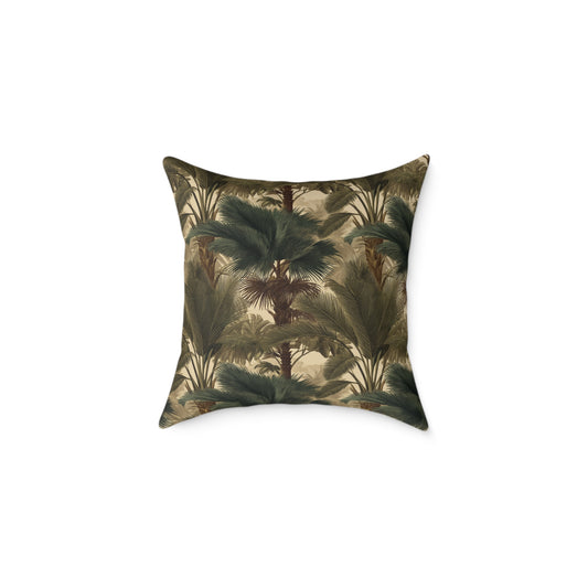 Palm Canopy Safari - Square Poly Canvas Pillow