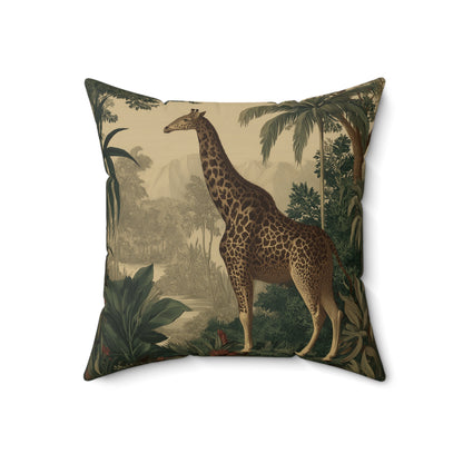 Golden Savanna Giraffe - Faux Suede Square Pillow