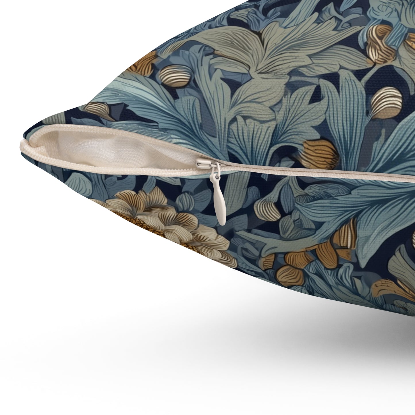 Teal Heritage Floral - Spun Polyester Square Pillow