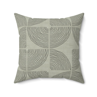 Sage Orbit - Faux Suede Square Pillow